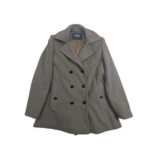 Mackintosh Authentic Double-Breasted Peacoat Pure Wool USA Tan Women's 16 READ